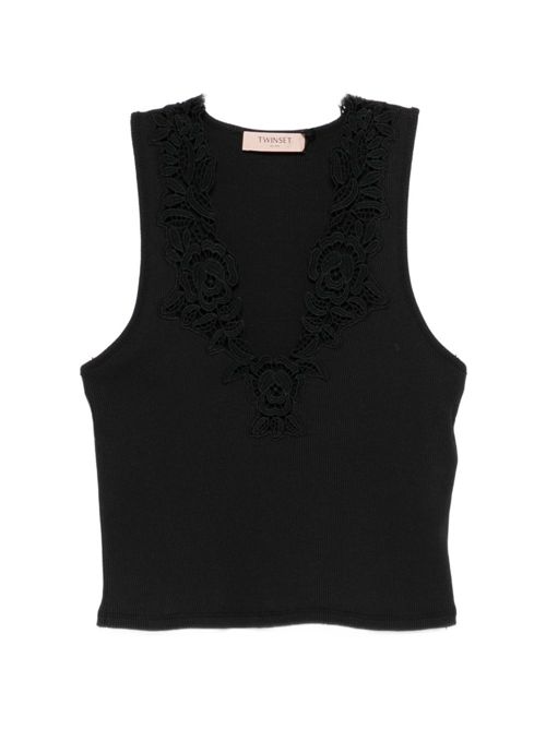 Top a costine con pizzo TWINSET | TT2360/00006